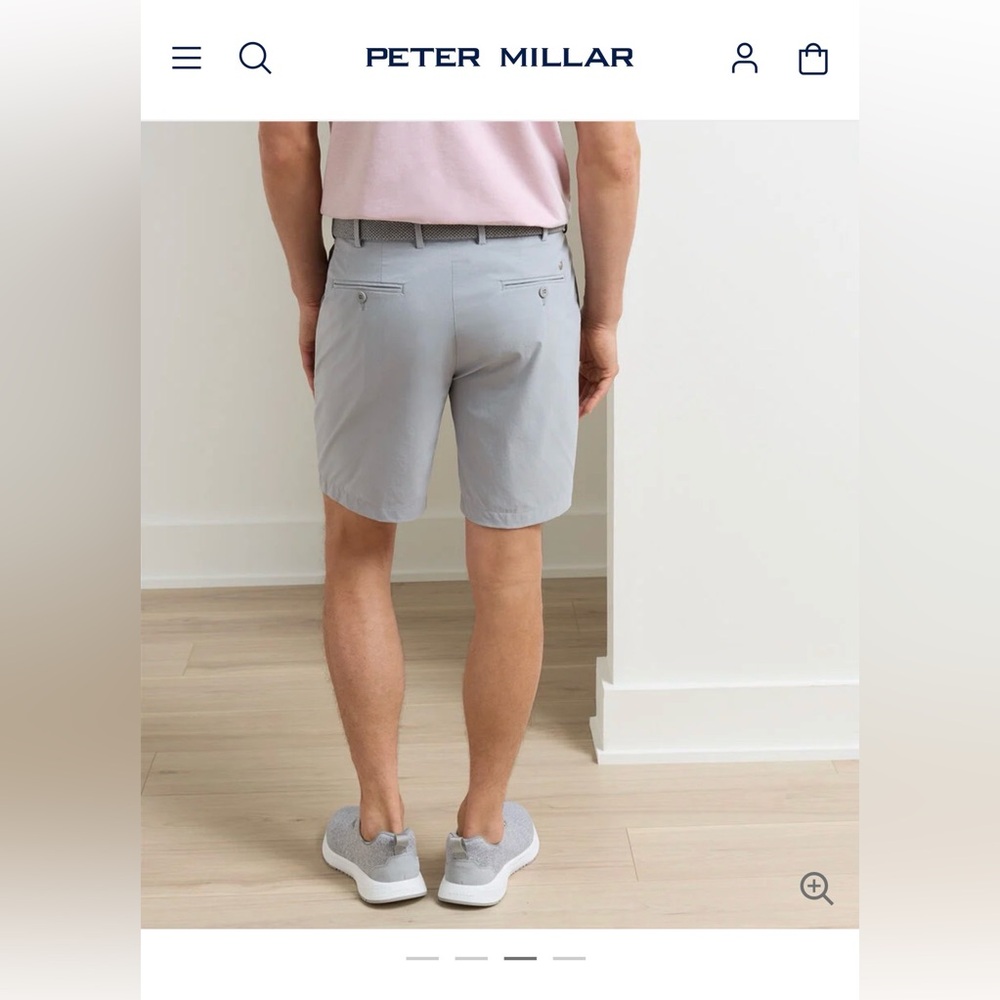 Peter Millar Light Gray Surge Performance Flat Front Shorts - Picture 3 of 8